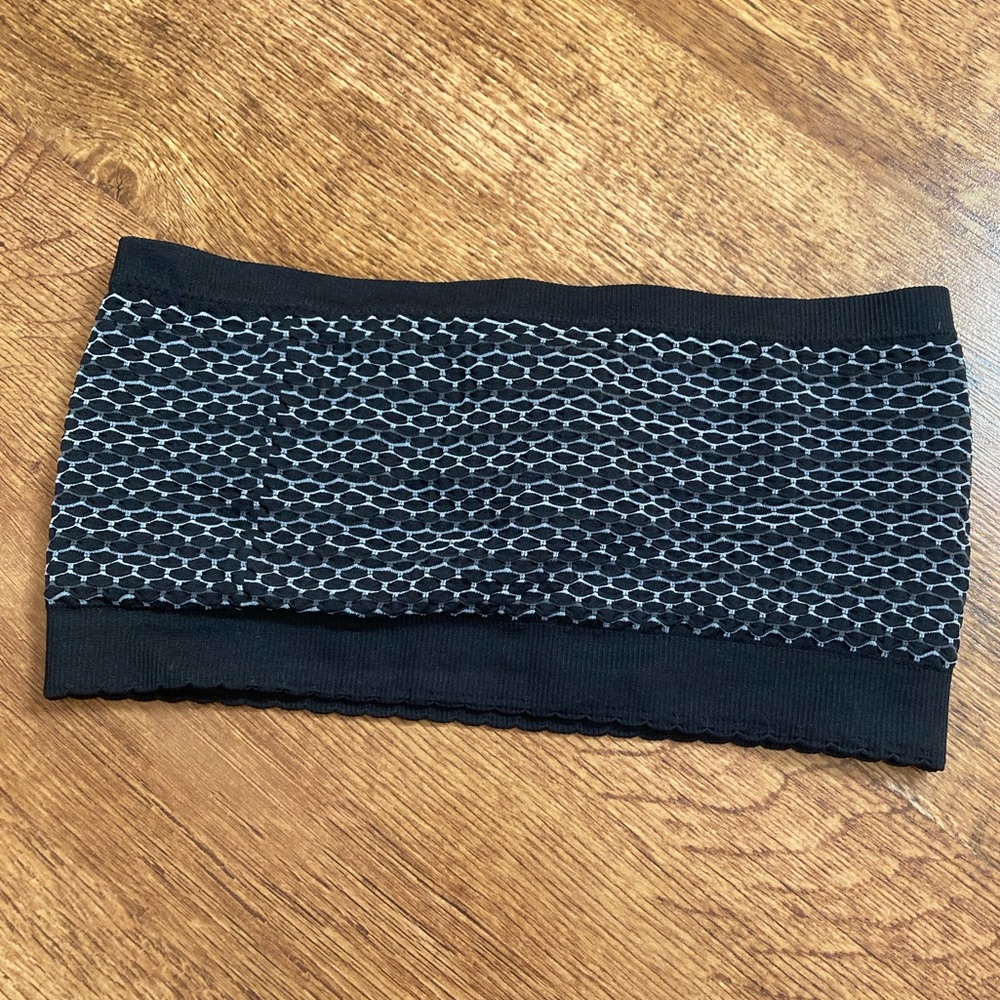 NWOT Black aerie bandeau pleated stretch bralette